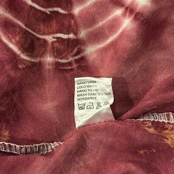 Sacred Threads Tie Dyed Rayon Sleeveless Midi Sun Dress Boho Gypsy Hippie - Picture 7 of 8